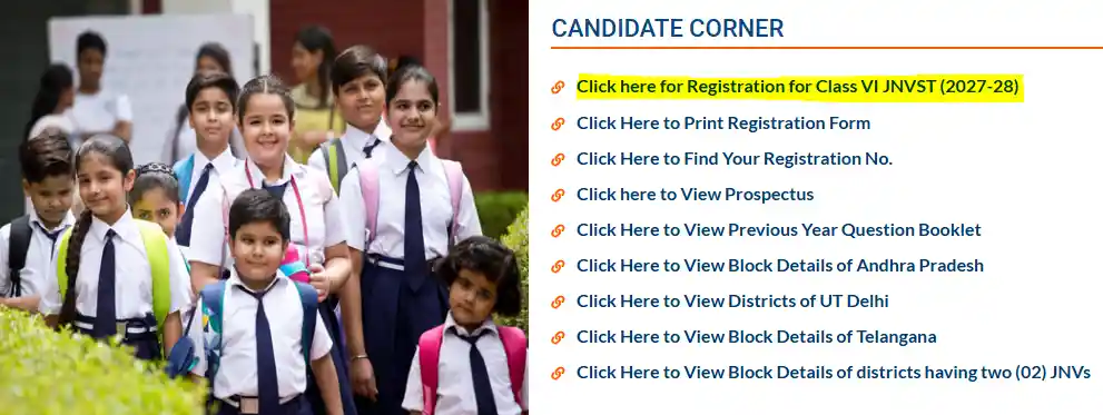 Navodaya Form Fill Up