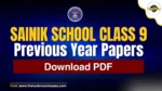 Sainik School Class 9 Previous Year Question Paper (2021 to 2026)